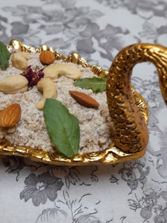 A picture of Dhaniya panjiri.