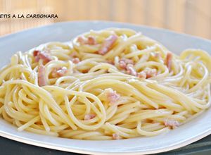 Foto principal de Espaguetis a la auténtica carbonara (Thermomix)