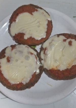 Una foto de Pizzetas de Berenjenas y harinas de garbanzos y Avena