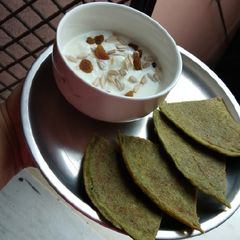 Moong Dal Spinach Chilla A picture of Moong Dal Spinach Chilla.