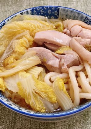 雞腿燉菜烏龍麵 的食譜成品照片