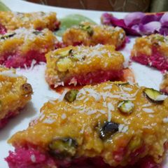 A picture of Apple coconut burfi.