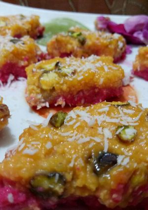 A picture of Apple coconut burfi.