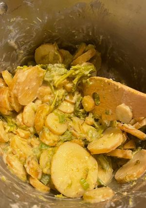 A picture of Parsnips with creamed celery.