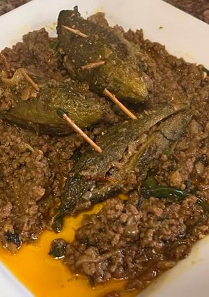 A picture of Keema stuffed keralas.