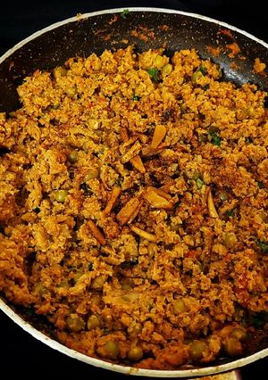 A picture of Soya Chunk keema.