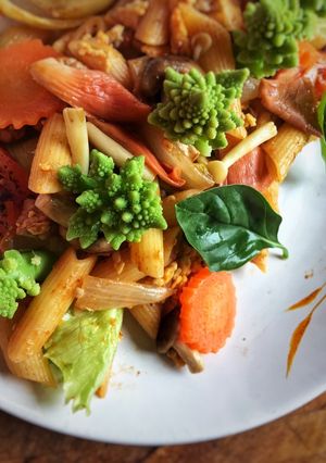 รูปของ East meet West: Penné romanesco and wild mushroom with ketchup sauce