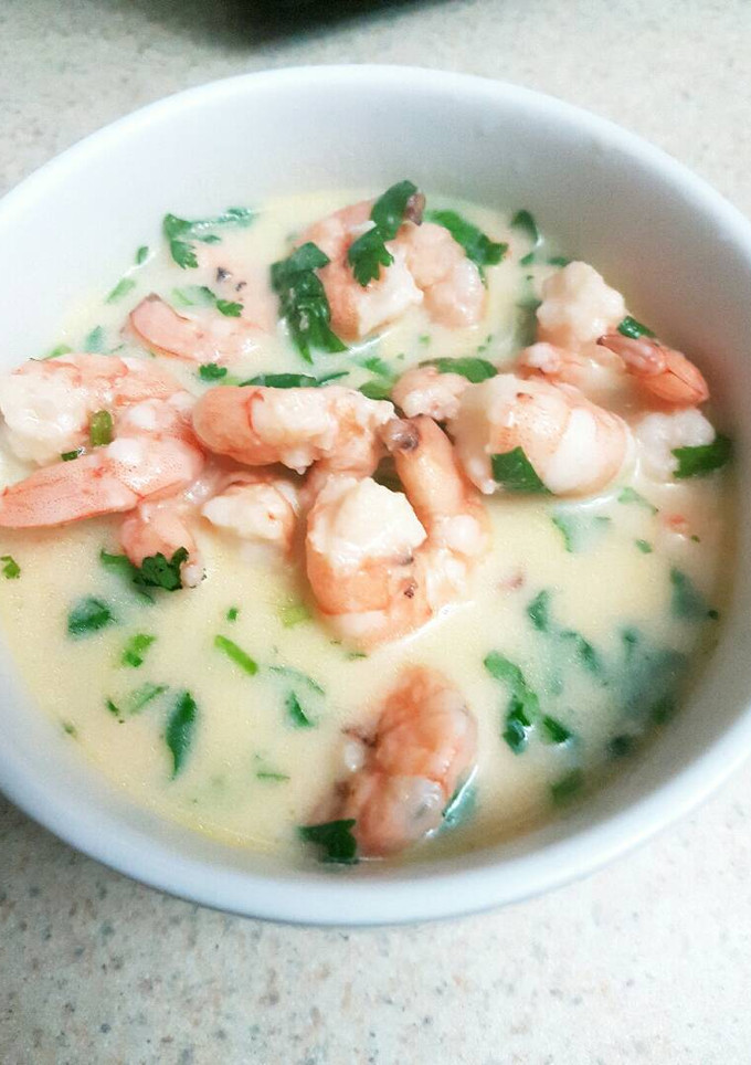 Una foto de Crema rápida de camarones