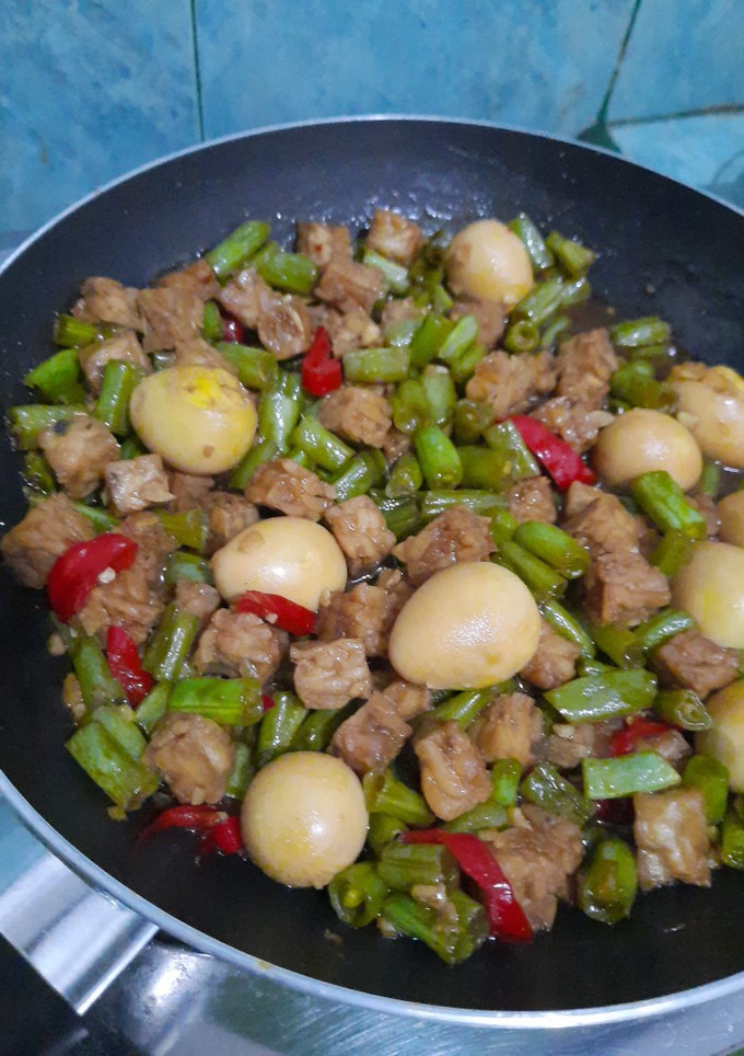 Foto resep Oseng Buncis Tempe Telur Puyuh