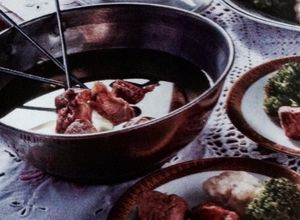 Una foto de Fondue de carne