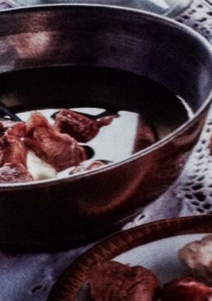 Una foto de Fondue de carne