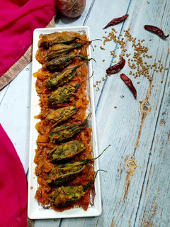 A picture of Bharwa karela.