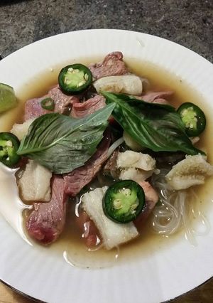 A picture of Brad's Vietnamese pho.