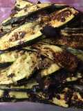 Courgettes marinées grillées panure au parmesan