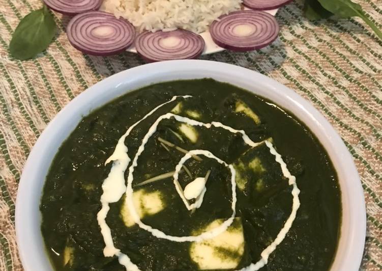 Dhaba Style Palak Paneer (spinach with Indian cottage cheese)