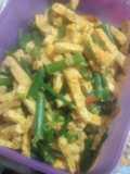 Bunga bawang merah + tempe