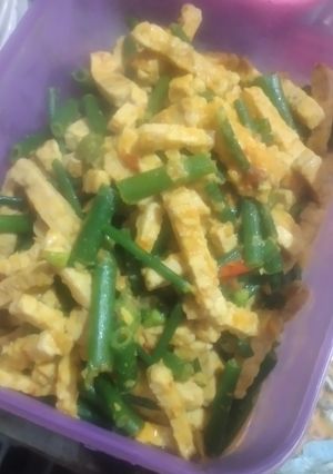 Foto resep Bunga bawang merah + tempe