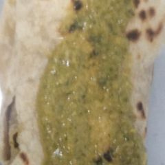 A picture of Chakie (Chappathi+stuffed Frankie brown bread patties).