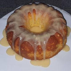A picture of Lemon Bundt Cake with Lemon Icing.
