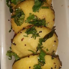 A picture of Moong dal katori Dhokla.