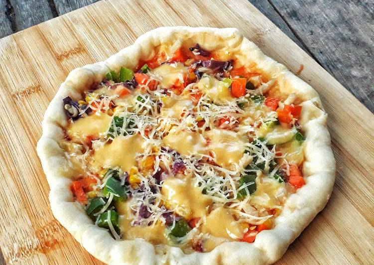 Resep Vegetarian Pizza Teflon (tanpa ulen), Enak Banget
