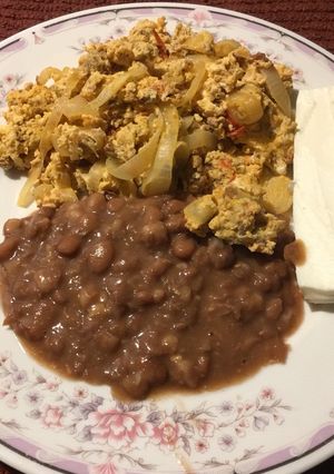 Una foto de Chorizo con huevo