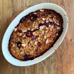 A picture of Almond & Raspberry Ripple Baked Oats.
