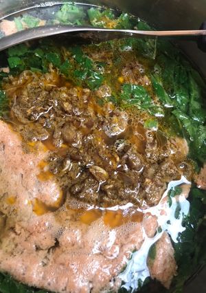Hình của món Canh cua rau đay và mồng tơi.
