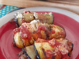 Rollitos de berenjenas con callampas secas