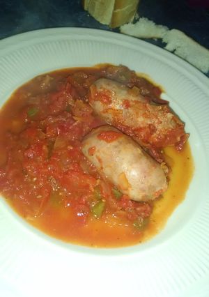 Una foto de Chorizos a la pomarola