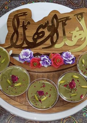 صورة لوصفة كاسات فستق حلبي😉🩷