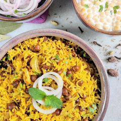 A picture of Kale chane ka Pulao.