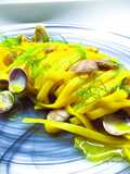 Linguine rigate allo zafferano con lupini