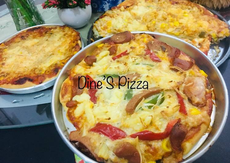Bagaimana Menyiapkan Pizza Tuna melt &amp; Pizza Sosis mayo, Enak Banget