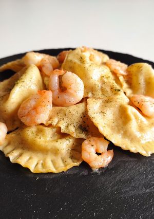 Foto di Ravioli con mazzancolle e limone
