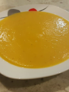 Una foto de Crema de berenjena y calabaza