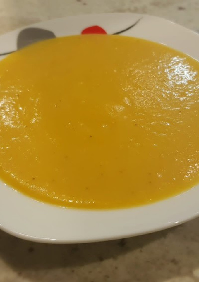 Una foto de Crema de berenjena y calabaza