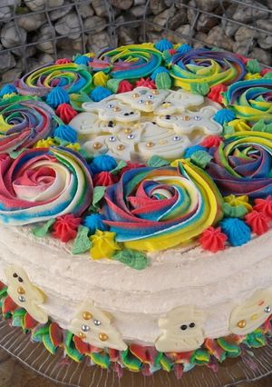 Zdjęcie przepisu Tort imieninowy "Tęczowy".