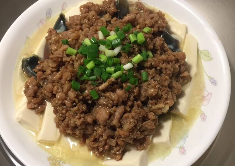 30.Steam tahu siram daging cincang