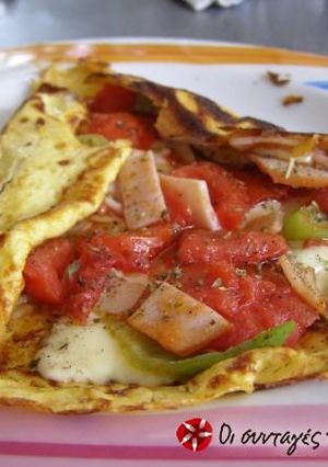 A picture of Delicious stuffed omelette.