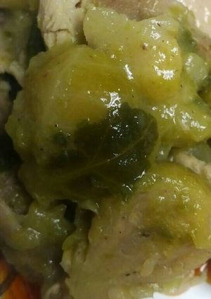 A picture of Brussel Sprouts with Chicken.