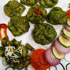Spinach Momos A picture of Spinach Momos.