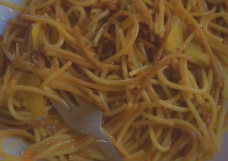 Simple Way to Prepare Speedy Plain brown spagetti