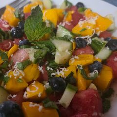 Watermelon-mango salad A picture of Watermelon-mango salad.