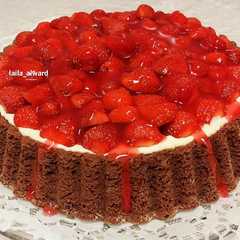 كيك تارت الشوكولا والفراولة😋👌🍓🍫-レシピのメイン写真