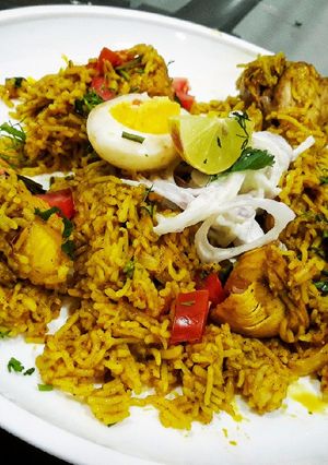 A picture of Spicy Chicken Curd Pulao.