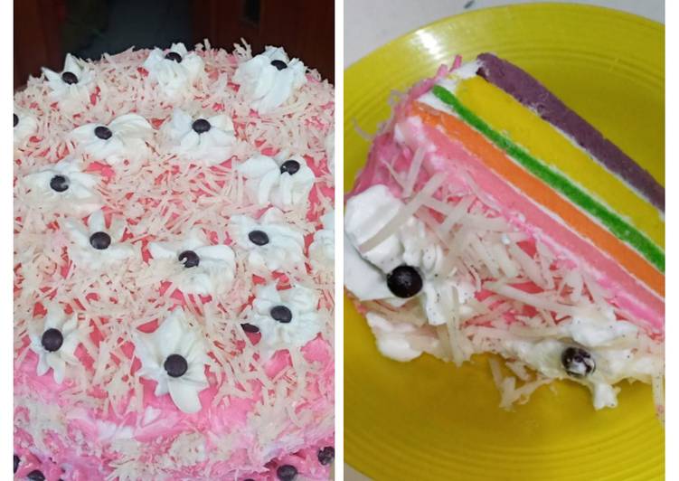 Resep Kue Ulang Tahun Pelangi Anti Gagal😍 Anti Gagal