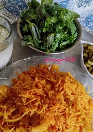 عکسی از دستور 🍝🌿🍀ماکارانی با سبزی خوردن تازه خانگی🍝🍀🌿