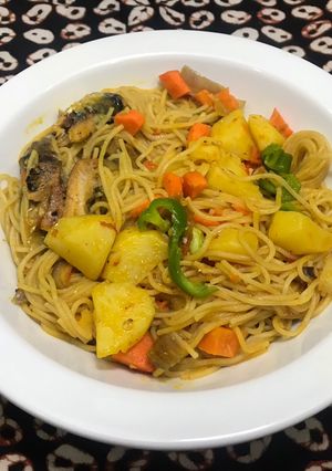 A picture of Spaghetti with Irish potatoes.