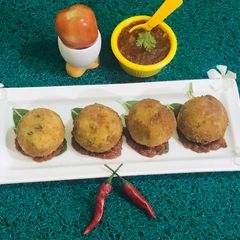 Cheese balls with herb 🌿 tomato 🍅sauce A picture of Cheese balls with herb 🌿 tomato 🍅sauce.